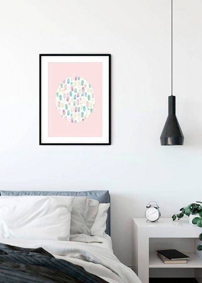 Komar Wanddecoratie Shelly Patterns roos Wanddecoratie zonder lijst (1 stuk)