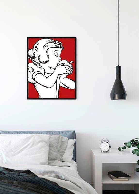 Komar Wanddecoratie Snow white Apple Bite red Wanddecoratie voor de kinderkamer zonder lijst (1 stuk)