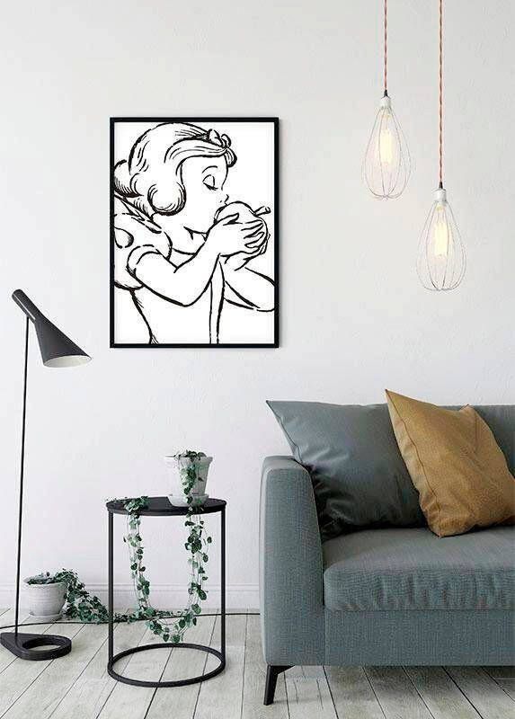 Komar Wanddecoratie Snow White Apple Bite white Wanddecoratie voor de kinderkamer zonder lijst (1 stuk)