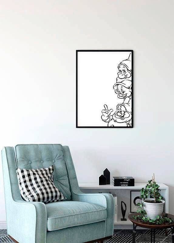 Komar Wanddecoratie Snow white Dwarves Wanddecoratie voor de kinderkamer zonder lijst (1 stuk)