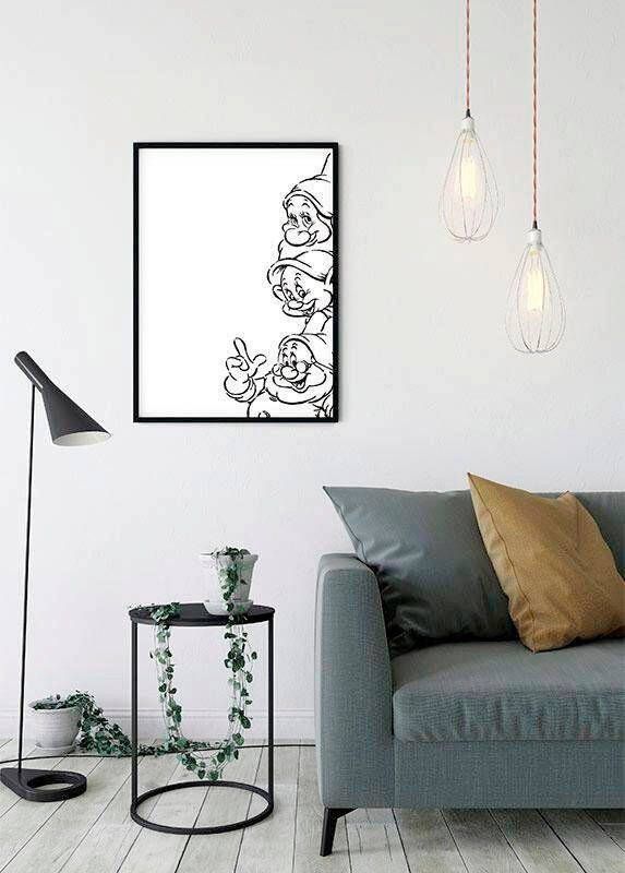 Komar Wanddecoratie Snow white Dwarves Wanddecoratie voor de kinderkamer zonder lijst (1 stuk)