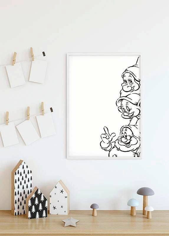 Komar Wanddecoratie Snow white Dwarves Wanddecoratie voor de kinderkamer zonder lijst (1 stuk)