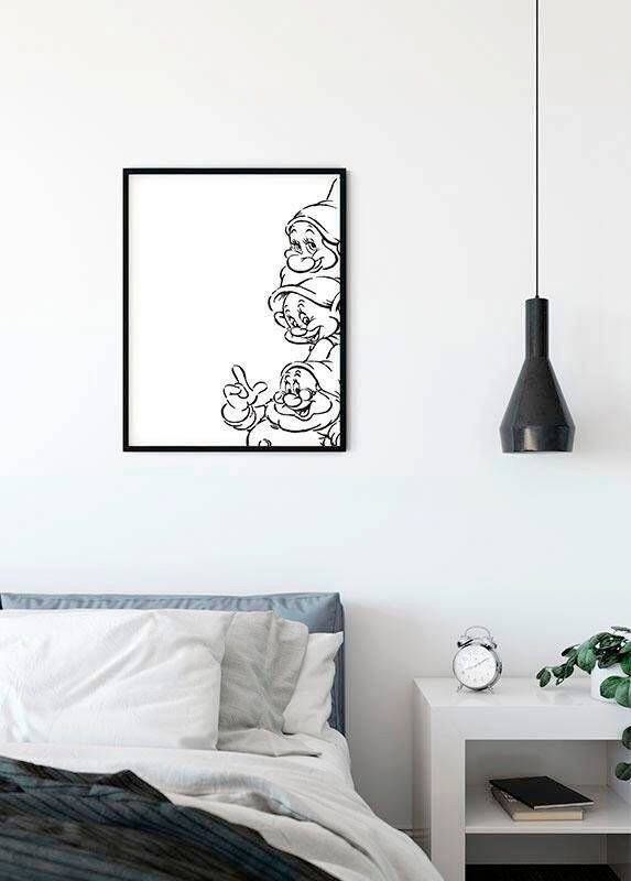 Komar Wanddecoratie Snow white Dwarves Wanddecoratie voor de kinderkamer zonder lijst (1 stuk)