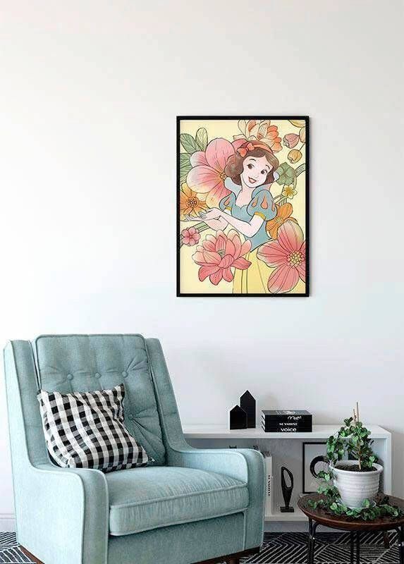 Komar Wanddecoratie Snow white Flowers Wanddecoratie voor de kinderkamer zonder lijst (1 stuk)