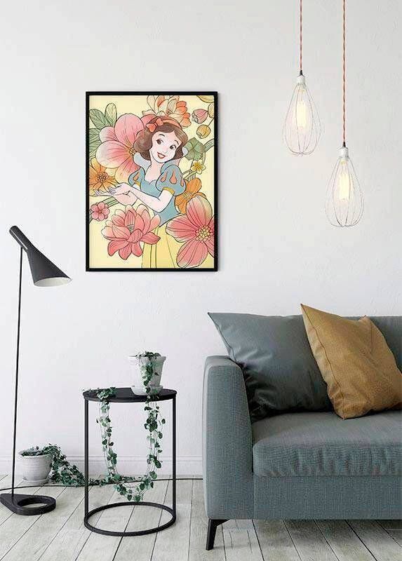 Komar Wanddecoratie Snow white Flowers Wanddecoratie voor de kinderkamer zonder lijst (1 stuk)