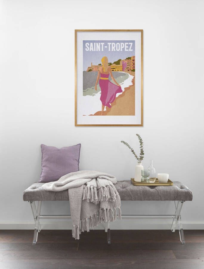 Komar Wanddecoratie Vintage Travel Saint-Tropez Wanddecoratie zonder lijst (1 stuk)