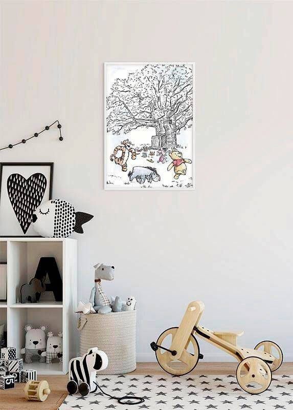 Komar Wanddecoratie Winnie the Pooh Playground Wanddecoratie voor de kinderkamer zonder lijst (1 stuk)