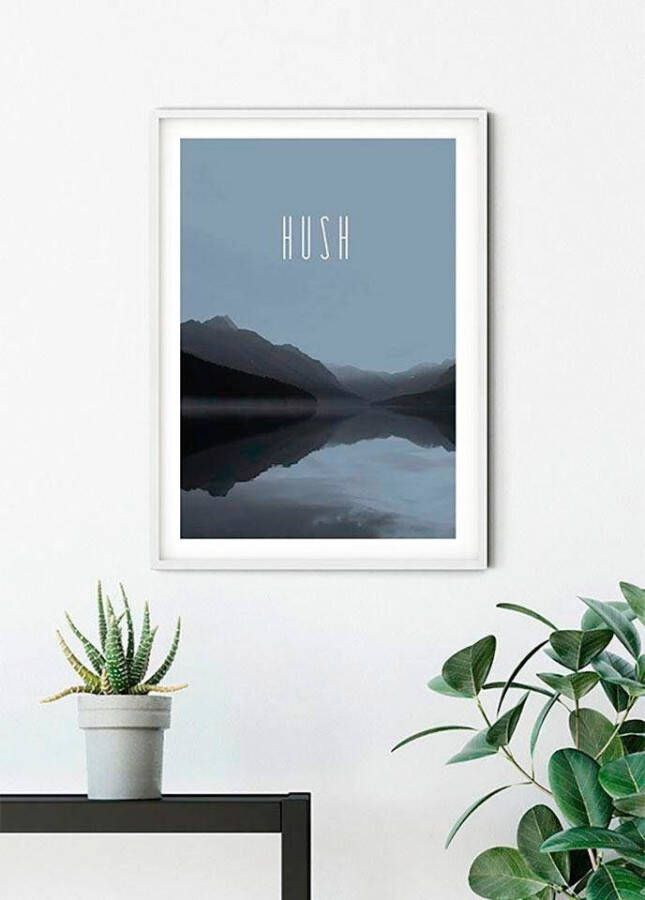 Komar Wanddecoratie Word Lake Hush Steel Wanddecoratie zonder lijst