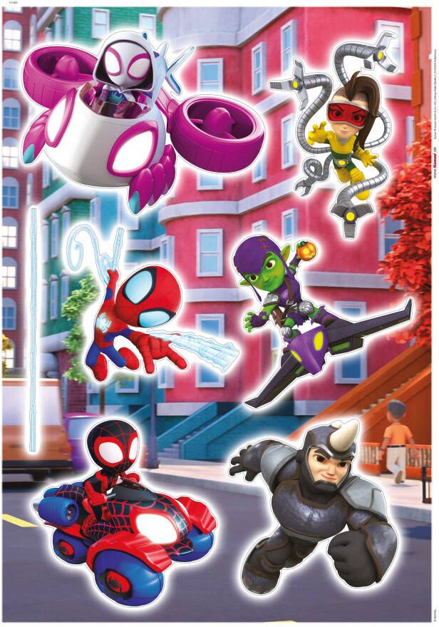 Komar Wandfolie Spidey and His Amazing Friends Chasing afm. 50 x 70 cm (6-delig)