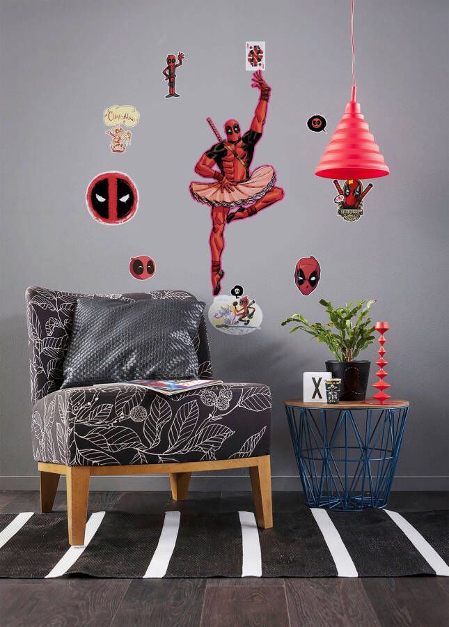 Komar Wandfolie Deadpool Derppool 50x70 cm (breedte x hoogte) zelfklevende wandtattoo (10-delig)