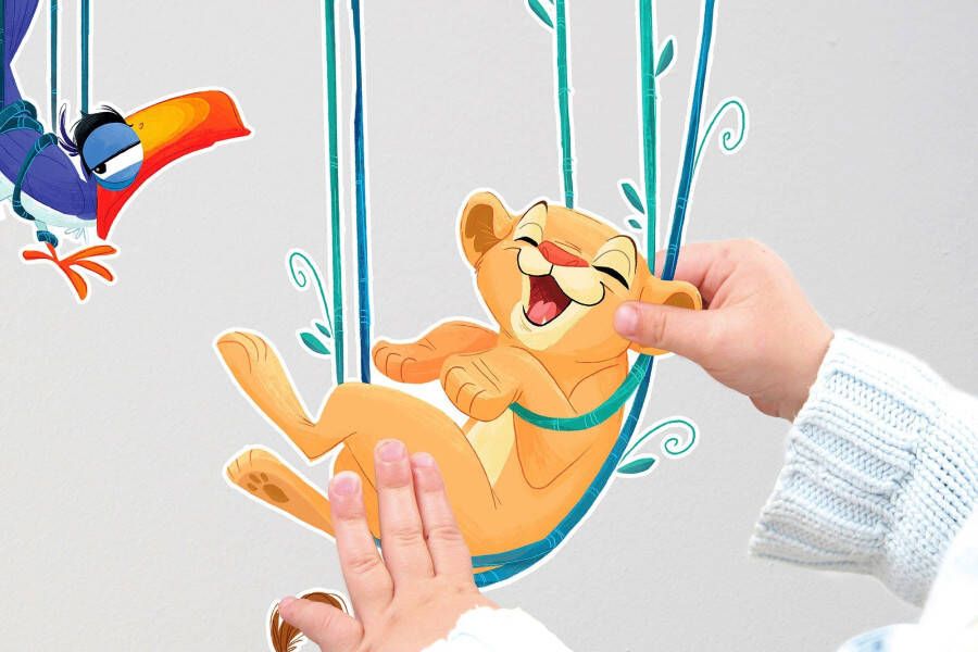 Komar Wandfolie Lion King Relax 50x70 cm (breedte x hoogte) zelfklevende wandtattoo (3-delig)