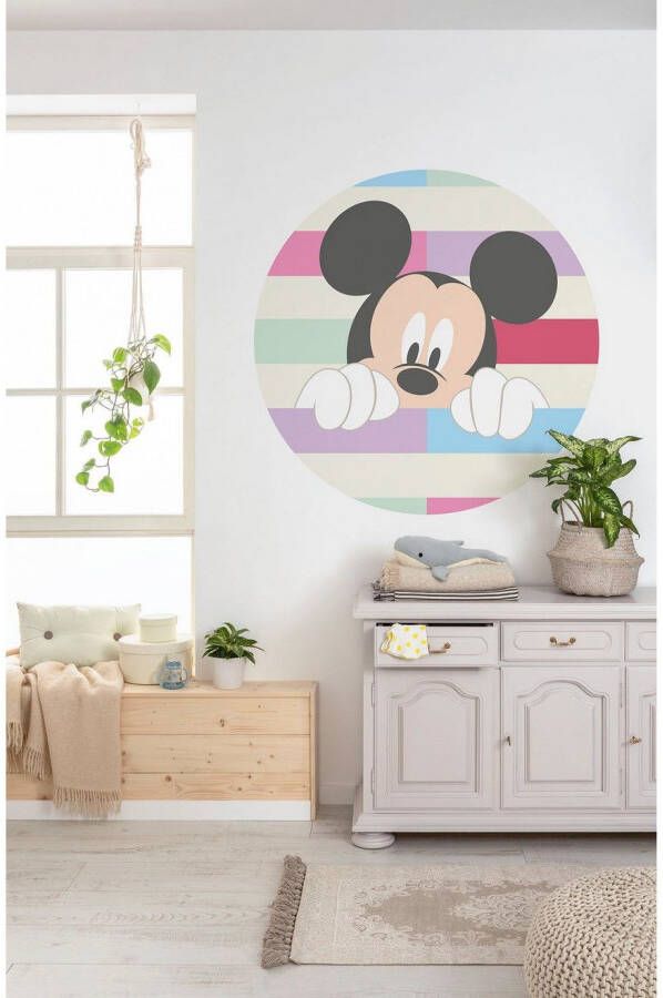 Komar Wandfolie Mickey Peek-a-boo rond en zelfklevend (1 stuk)