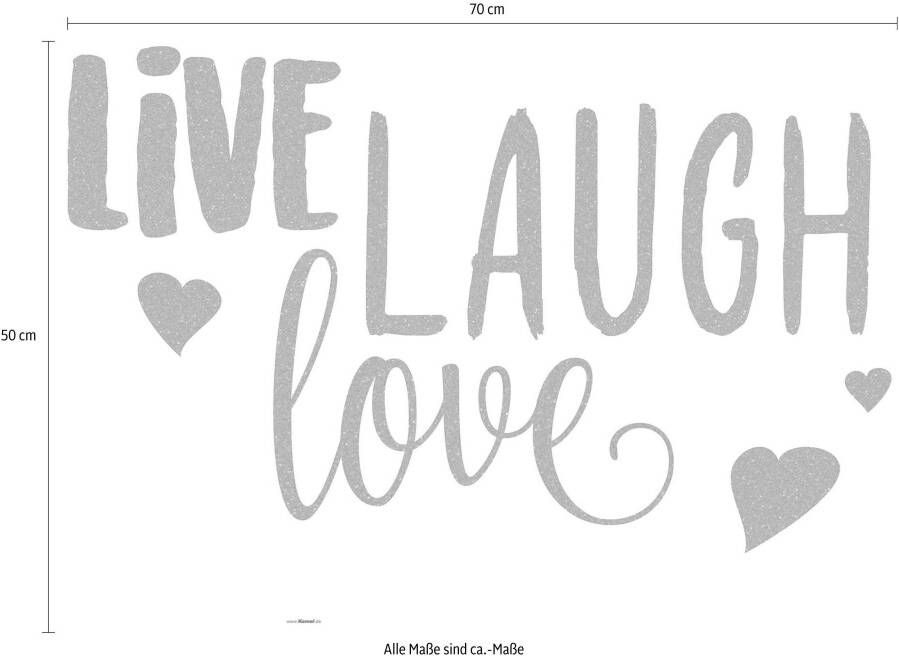 Komar Wandfolie Live Laugh Love 50x70 cm (breedte x hoogte) zelfklevende wandtattoo (set 6-delig)