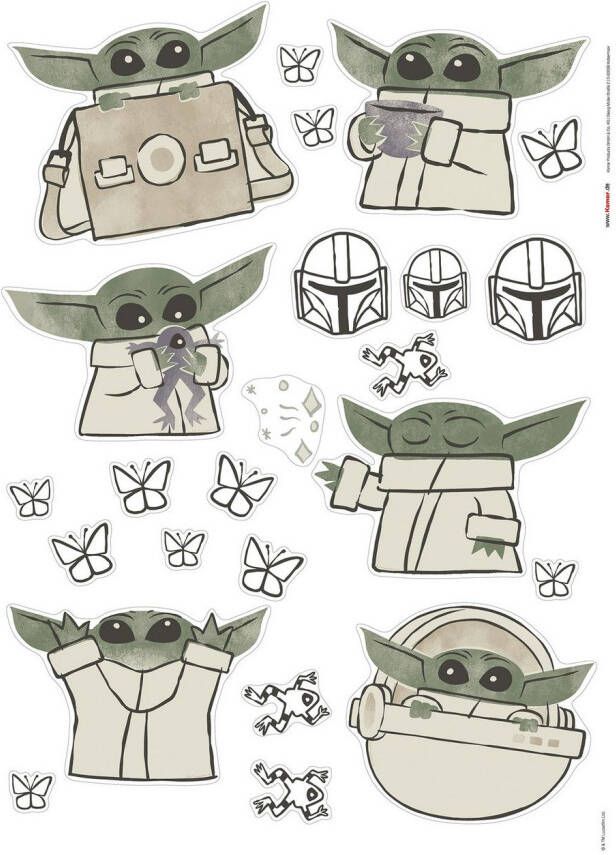 Komar Wandfolie Star Wars The Mandalorian Grogu Cute (1 stuk)
