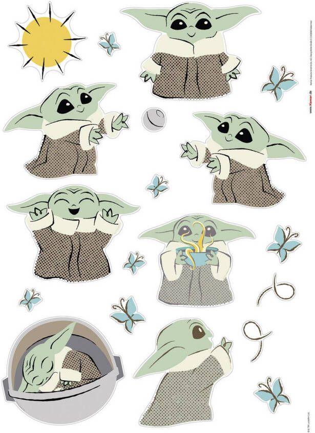 Komar Wandfolie Star Wars The Mandalorian Grogu Sunshine (1 stuk)