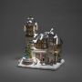 KONSTSMIDE Kerstfiguur Kerst versiering Ledhuis in fiber-look met kasteel + roterende kerstboom met muziek (1 stuk) - Thumbnail 2