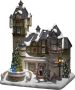 KONSTSMIDE Kerstfiguur Kerst versiering Ledhuis in fiber-look met kasteel + roterende kerstboom met muziek (1 stuk) - Thumbnail 3