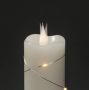 KONSTSMIDE Led-kaars Kerst versiering Ledkaars van echte was wit met 3D vlam en zilverkleur. Draad omwikkeld (1-delig) - Thumbnail 3