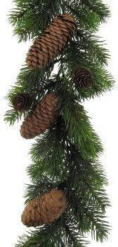 LeGer Home by Lena Gercke Kunstguirlande Jayla kerstversiering kerstguirlande Sparrenguirlande met dennenappels 180 cm 40 leds met batterijbox 3AA