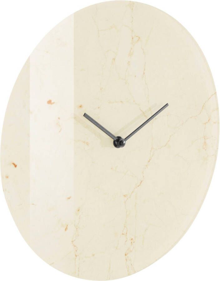 LeGer Home by Lena Gercke Wandklok Marmerbeige rond ø 30 cm van acrylglas geruisloos (1-delig)
