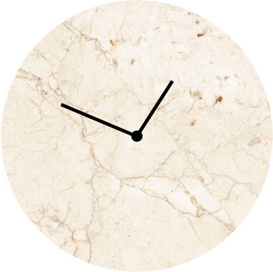 LeGer Home by Lena Gercke Wandklok Marmerbeige rond ø 30 cm van acrylglas geruisloos (1-delig)