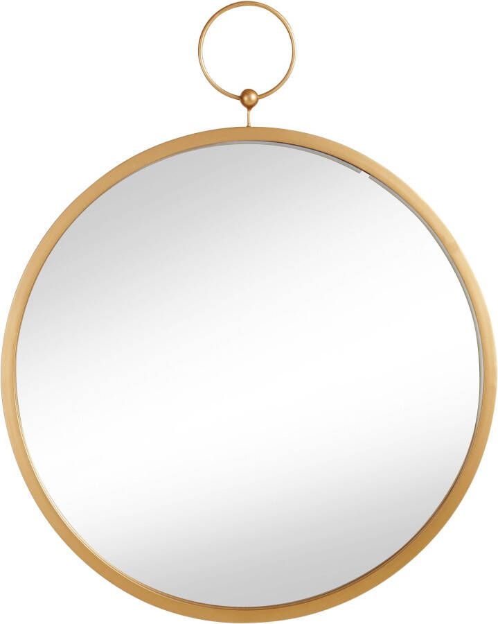 Leonique Sierspiegel Decoratieve spiegel wandspiegel rond ø 61 cm frame van metaal goudkleur