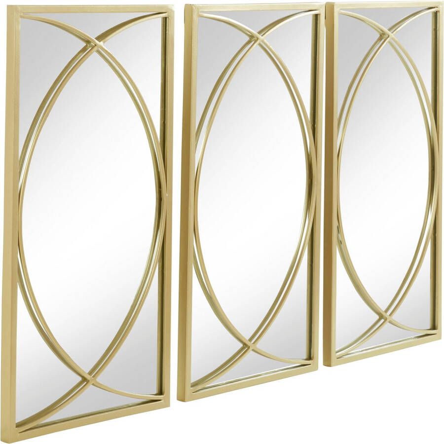 Leonique Sierspiegel Noyon Wandspiegel metalen frame goudkleur (3 stuks)