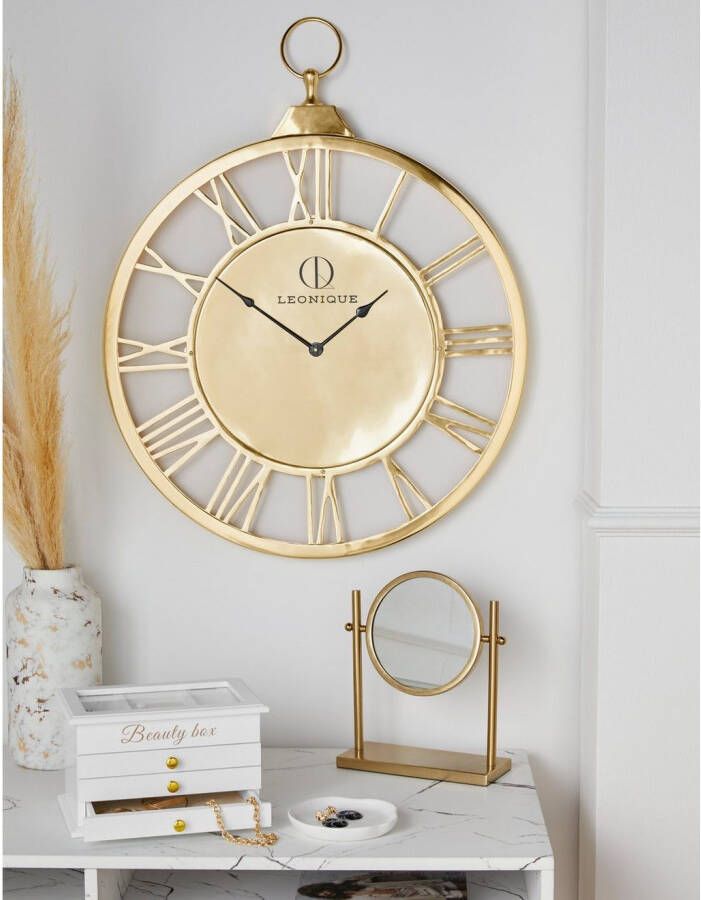 Leonique Wandklok GOLD romeinse cijfers 58 cm (1-delig)