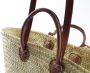 Locker Opbergmand Strandtas mandtas Palmtas met leren handvatten en leren hengsels strandstoel in Boho-stijl - Thumbnail 2