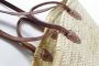 Locker Opbergmand Strandtas mandtas Palmtas met leren handvatten en leren hengsels strandstoel in Boho-stijl - Thumbnail 4