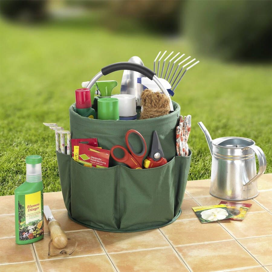 Maximex Organizer Universal-Reinigungs-Caddy Multifunctioneel mand met 6 buitenzakken ideaal voor huishouden tuin & kamperen