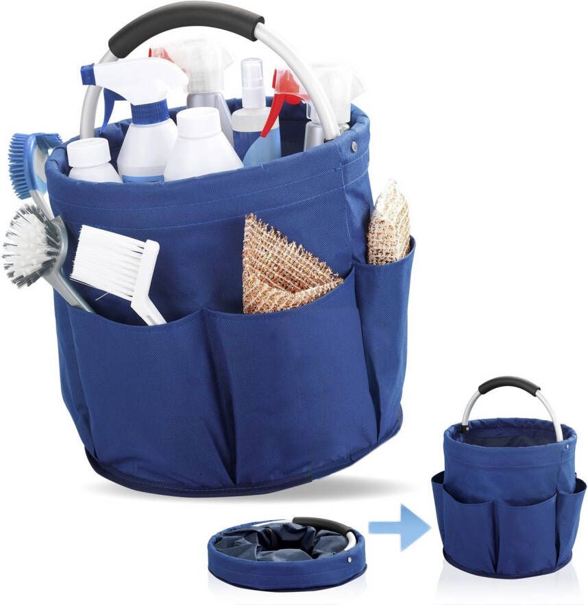 Maximex Organizer Universal-Reinigungs-Caddy Multifunctioneel mand met 6 buitenzakken ideaal voor huishouden tuin & kamperen