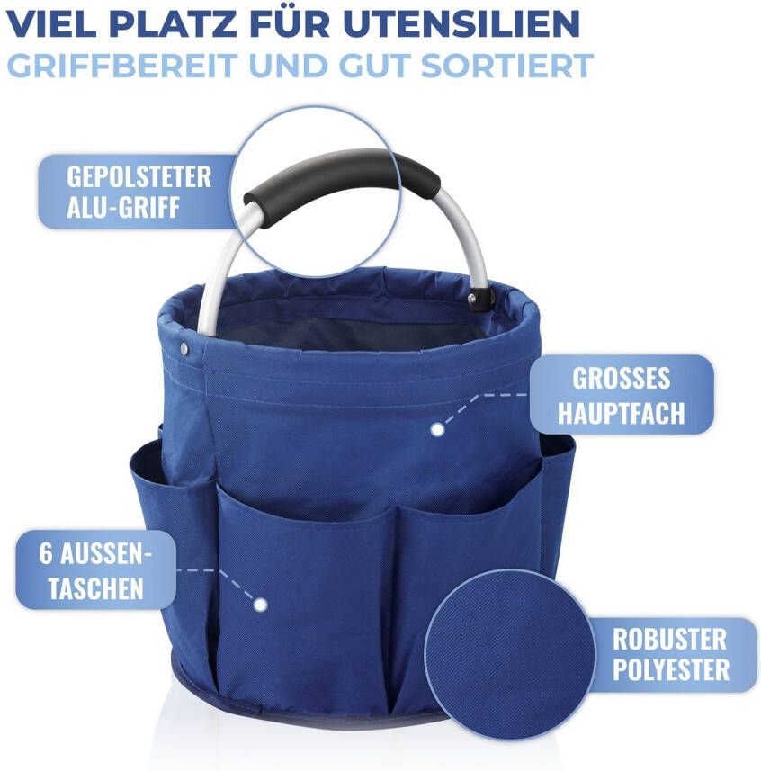 Maximex Organizer Universal-Reinigungs-Caddy Multifunctioneel mand met 6 buitenzakken ideaal voor huishouden tuin & kamperen (set 2-delig)