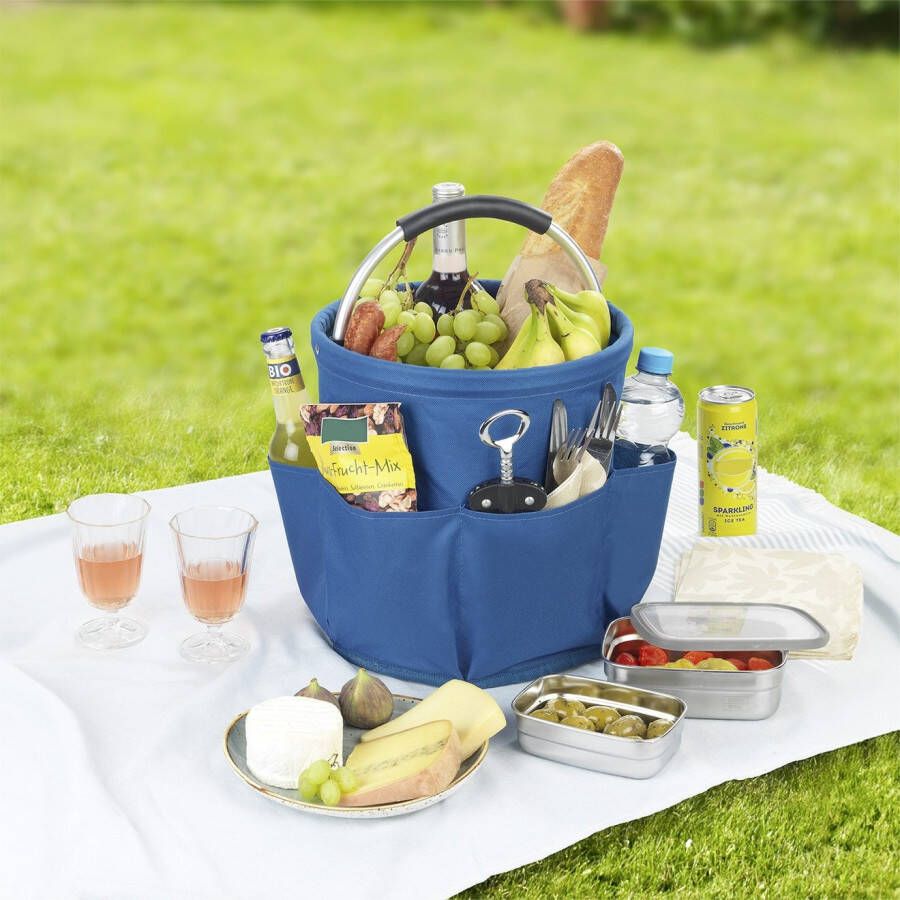 Maximex Organizer Universal-Reinigungs-Caddy Multifunctioneel mand met 6 buitenzakken ideaal voor huishouden tuin & kamperen (set 2-delig)