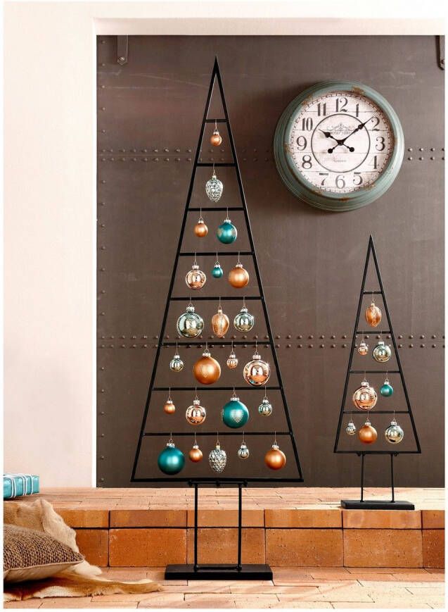 my home Deco-boom Maischa kerstdecoratie van metaal Kerstboom voor individuele decoratie (set 2 stuks)