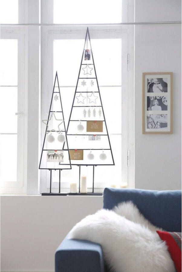 my home Deco-boom Maischa kerstdecoratie van metaal Kerstboom voor individuele decoratie (set 2 stuks)