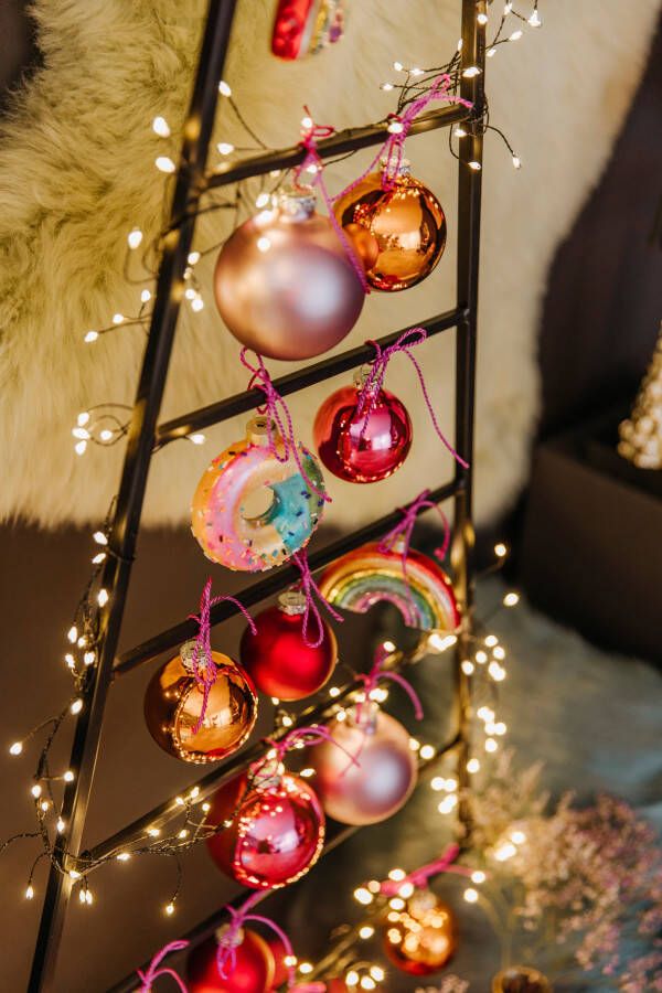 my home Deco-boom Maischa kerstdecoratie van metaal Kerstboom voor individuele decoratie (set 2 stuks)