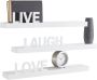 My home Decoratief wandrek Live Love Laugh Decoratief rek wanddecoratie met een opschrift (set 3-delig) - Thumbnail 2