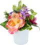 My home Takken Pioenroos hortensia bessen In metalen pot kunstbloemen-bloemstuk set van 2 (2 stuks) - Thumbnail 2
