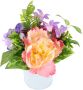 My home Takken Pioenroos hortensia bessen In metalen pot kunstbloemen-bloemstuk set van 2 (2 stuks) - Thumbnail 3