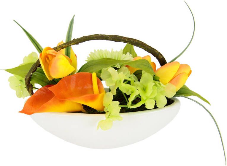 my home Takken Tulp calla hortensia gerbera In schaal kunstbloem zijden bloem (1 stuk)