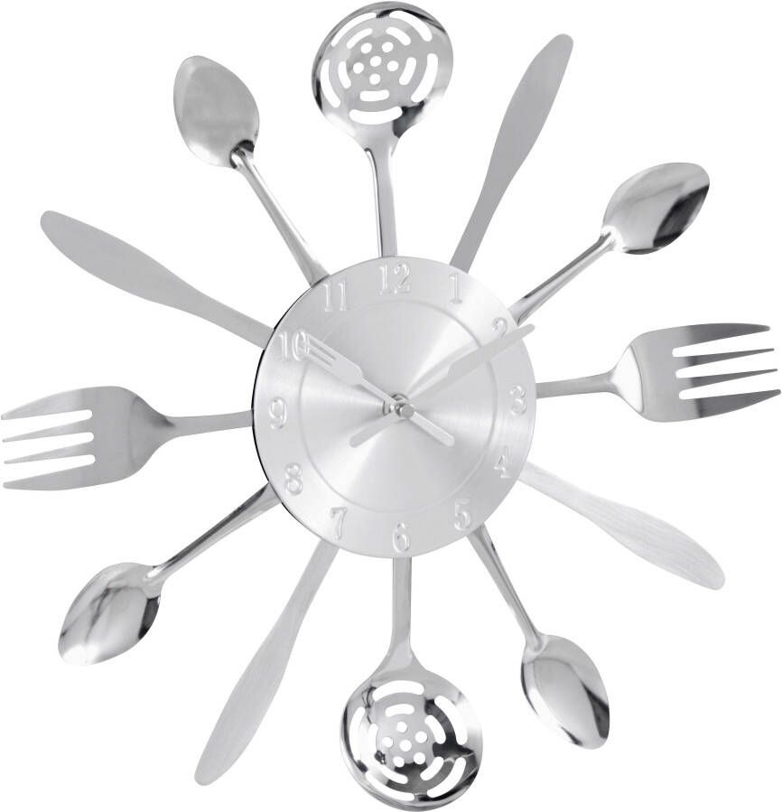 my home Wandklok "Cutlery" Keukenklok XXL rond ø 38 cm van metaal bestek (1-delig)