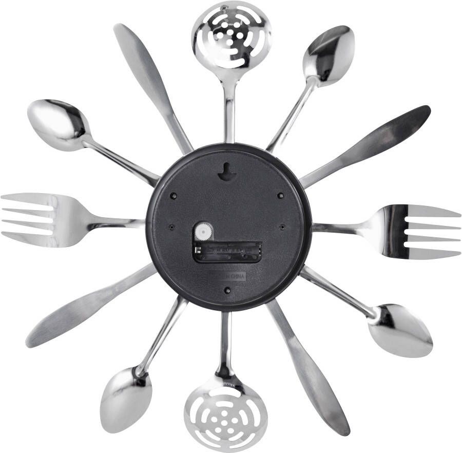 my home Wandklok "Cutlery" Keukenklok XXL rond ø 38 cm van metaal bestek (1-delig)