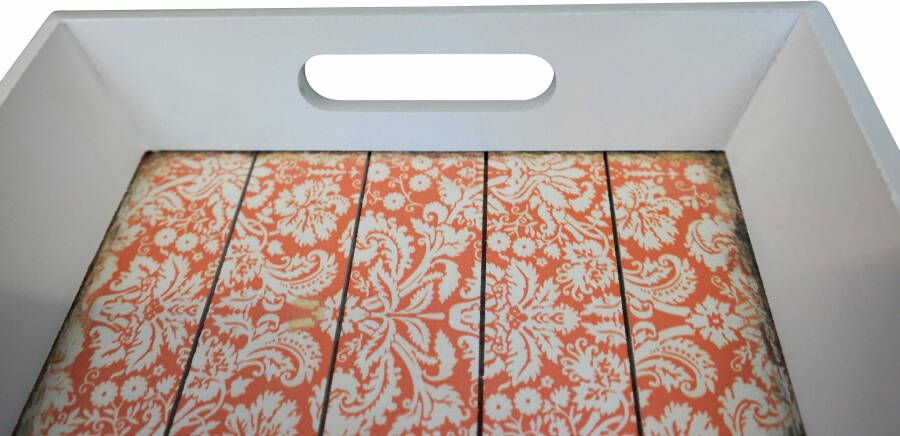 Myflair Möbel & Accessoires Dienblad Decoratief dienblad wit gedessineerd oppervlak Shabby look (set 3-delig)