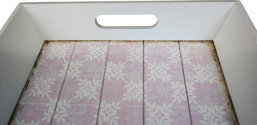 Myflair Möbel & Accessoires Dienblad Decoratief dienblad wit gedessineerd oppervlak Shabby look (set 3-delig)