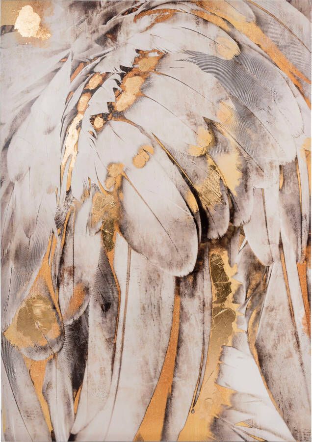 Myflair Möbel & Accessoires Olieverfschilderij Schilderij verven wit goudkleurig