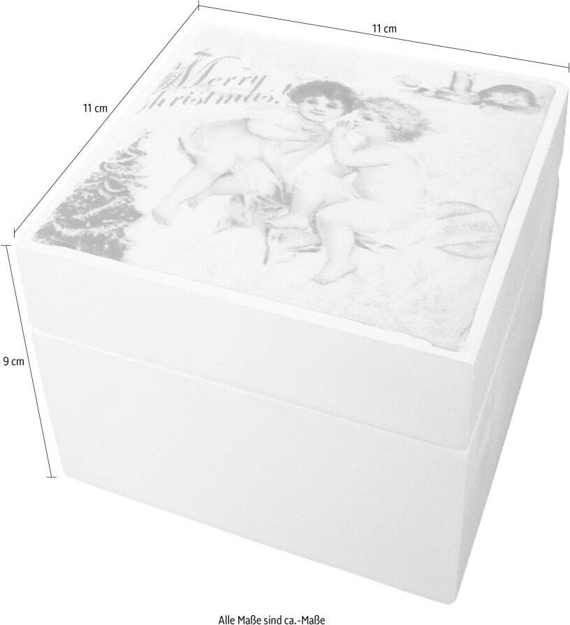 Myflair Möbel & Accessoires Sierkist Camille wit Opbergbox met engel motief op de deksel Shabby look