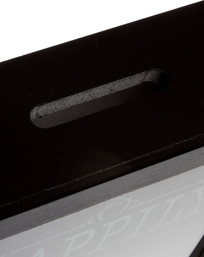 Myflair Möbel & Accessoires Spaarpot Shadra zwart hoekig 20x20 cm met een opschrift