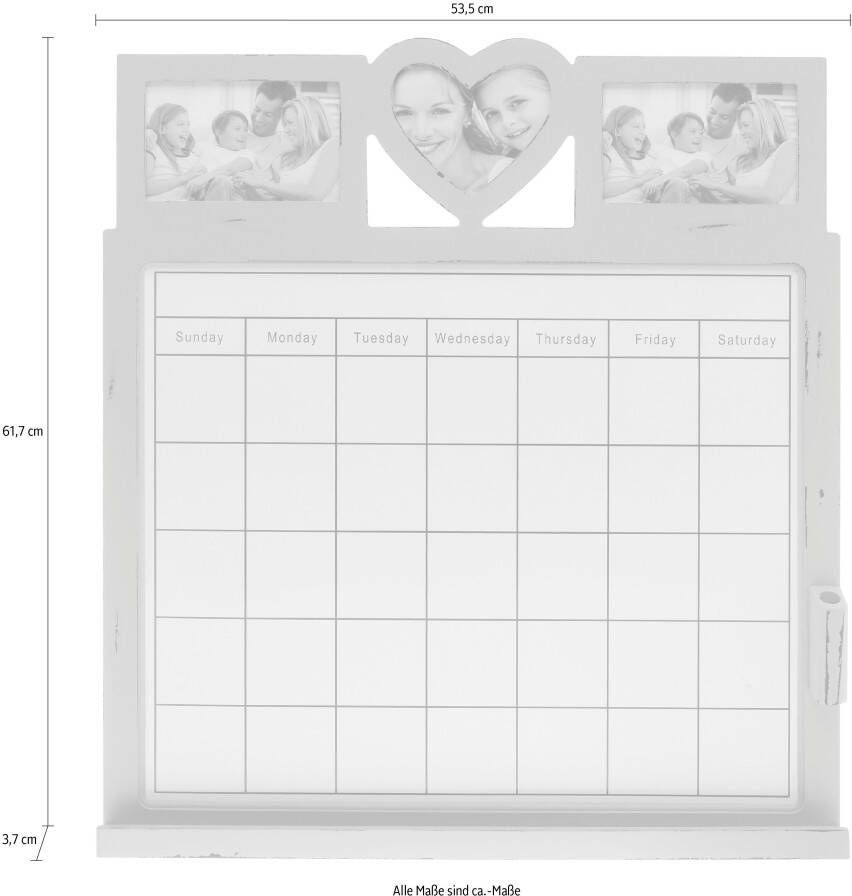 Myflair Möbel & Accessoires Weekplanner Aada grijs met 3 fotolijst