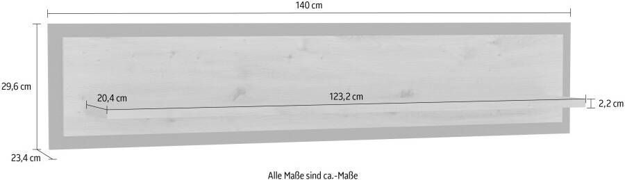 FORTE Wandplank Breedte 140 cm